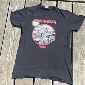 Vintage iron maiden killers metal band graphic tee shirt